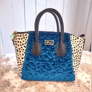 Betsy Johnson Blue Velvet and Dalmatian Bag